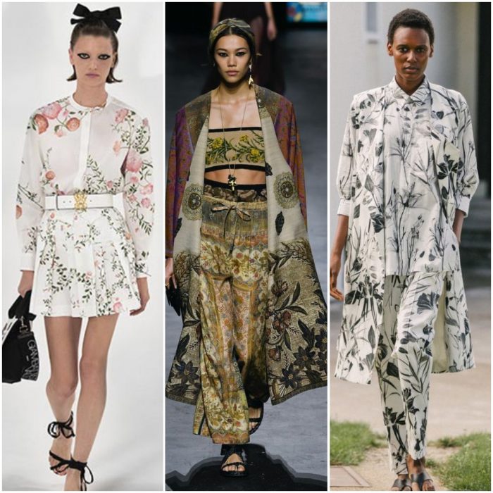 doğada çiçekler moda baskılar yaz 2022